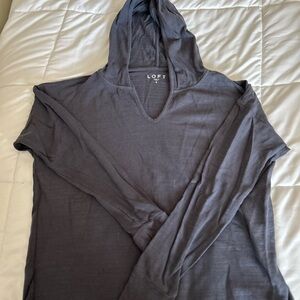 LOFT Charcoal Hooded Top